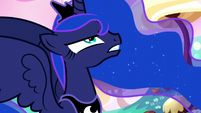 Luna glaring up at the escaping Tantabus S5E13