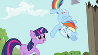 Rainbow Dash about to fall S2E03
