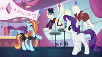 "Rarity, you could sweet-talk a filly out of candy!"