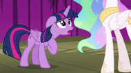 Twilight Sparkle apologizing to Celestia S8E7