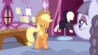 Applejack and Inky Rose smiling together S7E9