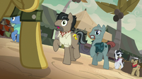 Daring Do appears in front of Caballeron and henchponies S7E18
