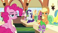 Main ponies and Spike look unamused S9E26