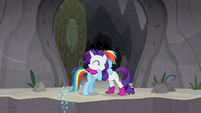 Rainbow Dash and Rarity hugging S8E17