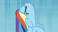 Rainbow Dash flying up at high speed S4E10