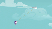Rarity and Pinkie being carried away S2E02