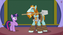 Rockhoof with shovel in his mouth S8E21