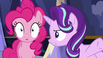 Starlight Glimmer gives orders to Pinkie Pie S6E21
