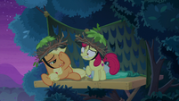 Applejack wakes up and rubs her eyes S9E10