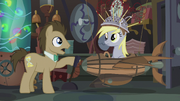 Dr. Hooves talking while Derpy is brought down to the floor S5E9
