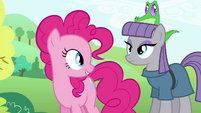 Pinkie Pie looking at Maud S4E18