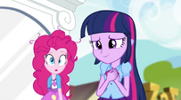 "Oh, so that's how we look like as ponies, huh?"