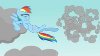 Rainbow Dash kicks cloud S03E13