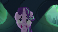 Starlight Glimmer fearfully hiding from Chrysalis S6E26