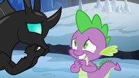 Thorax nervously agreeing with Spike S6E16