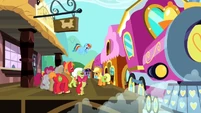 Applejack's friends and family wishing her good luck.