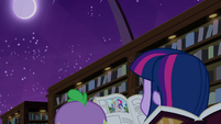 Twilight and Spike in the library EG