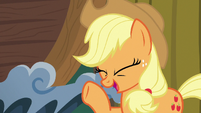 Applejack having a pleased laugh S6E20