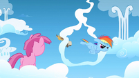 Filly Rainbow flying through the cloud ring S1E23