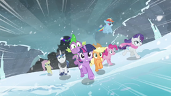 King Sombra shadow creeping up behind main characters S3E1.png