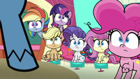 Mane Six staring at Trixie PLS1E12a