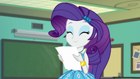 Rarity smiling at the yearbook photos EGFF