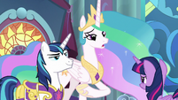 "I am sorry, Twilight, but it looks as though Shining Armor has truly won the crown."