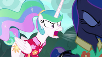 Princess Celestia shouting back "fine!" S9E13