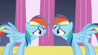 Rainbow Dash and clone mirroring each other S2E26