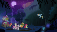 Rainbow Dash in front of the cave S3E06