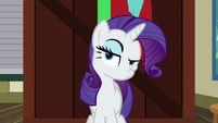 Rarity raising a suspicious eyebrow S9E19