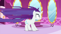 Rarity with mane stiff and sticking out MLPS1