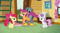 Scootaloo hopping excitedly across Gabby S6E19