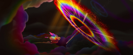 Sonic rainboom near rainbow airship (new version) MLPTM