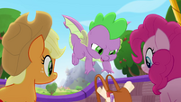 Spike drops Twilight's bag in the balloon MLPRR