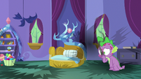 Spike makes more burn marks in his room S8E11