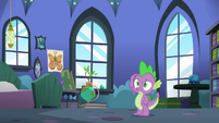 "And I thought Twilight was the master of the freak-out. (We can see where you're coming from, Spike!)