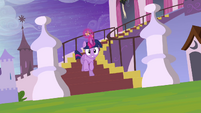Twilight galloping down castle steps S4E01