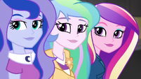 Celestia, Luna, and Cadance look at Wondercolts EG3