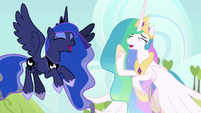 Celestia and Luna laughing together S9E13