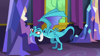 Ember takes a bite out of the crystal wall S7E15