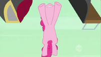 Pinkie Pie jumping on the coach S2E14