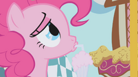 Pinkie drowns her sorrows in milkshakes.