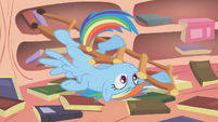 Rainbow Dash gets ladder stuck on her leg S1E09