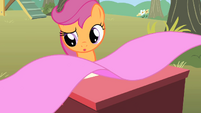 Where did this fabric come from? Scootaloo looks adorable in this shot.