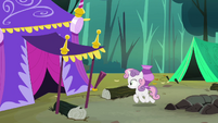 Sweetie Belle, running over to fetch something from Rarity.