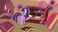 Twilight trying to find the calendar.