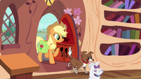 Applejack walking Winona, how cute