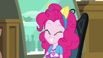 Pinkie Pie smiling with fake pony ears EG