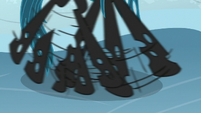 Queen Chrysalis slipping on the ice S9E8